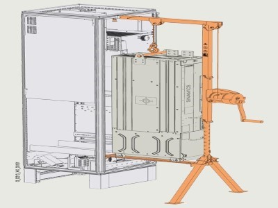 Mounting aid for Motor Modules/Active Line Modules in chassis-2 format